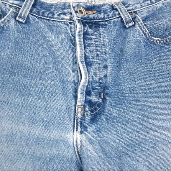 VINTAGE American Eagle Flare Leg Jeans Distressed Low Mid Rise 90s Y2K Size 12 - Picture 8 of 14